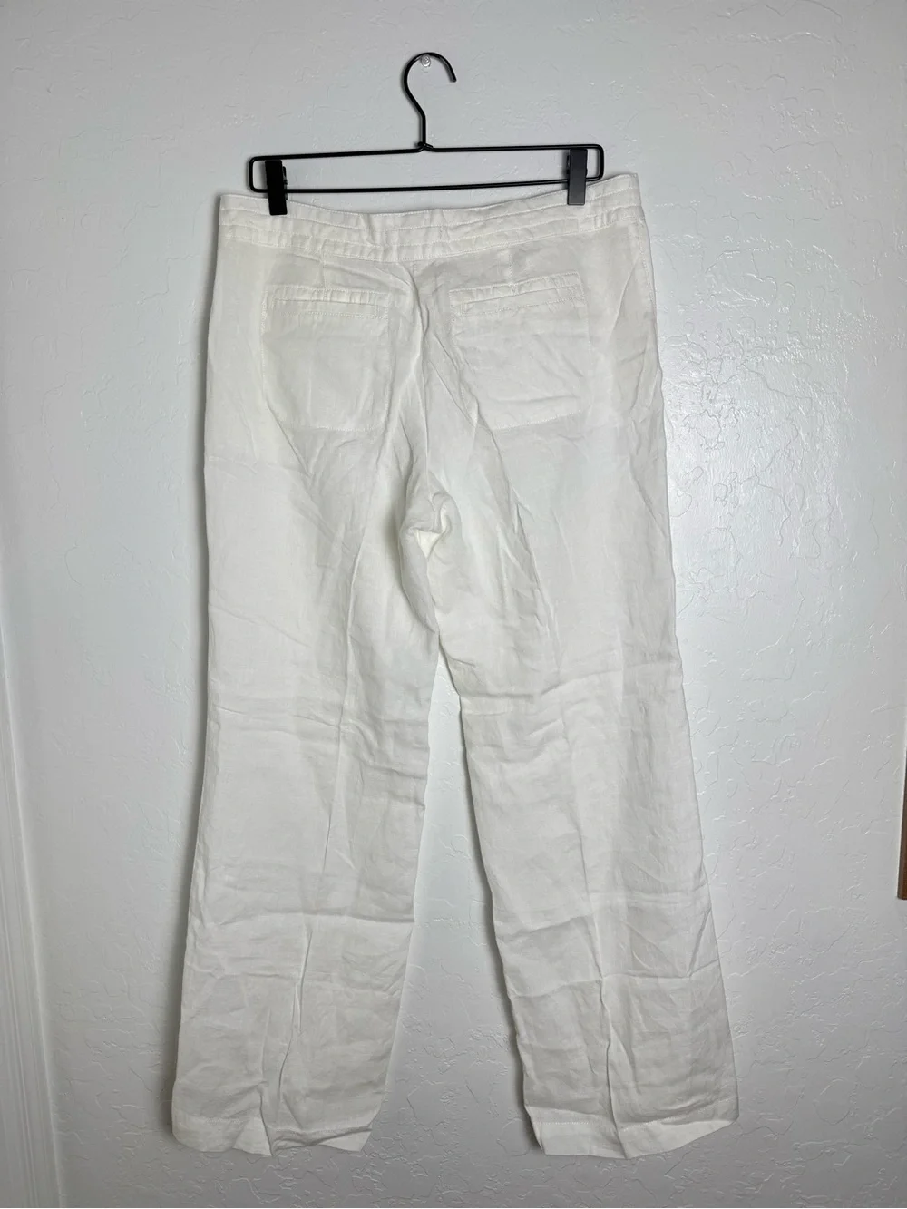 Banana Republic White 100% Linen Drawstring Pants Size 8